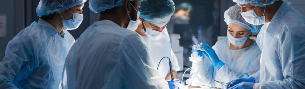 A group of locum tenens providers in an operating room