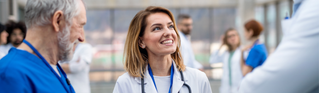 Locum tenens provider having a discussion