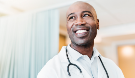 Locum tenens physician assistant smiling