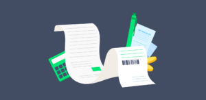 Illustration of a receipt and a calculator